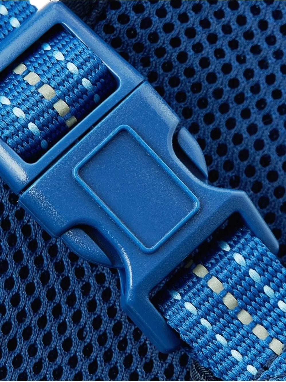 Vibrant Life Flex Knit Medium Dog Harness Soft Adjustable Navy Bright Blue EUC